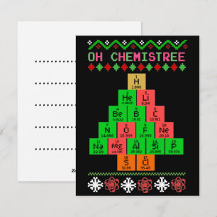 Cartão De Festividades Oh Chemistree - Suéter De Natal Feio Para Químic
