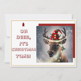 Cartão De Festividades Oh Deer, It's Christmas Time!" Holiday Card
