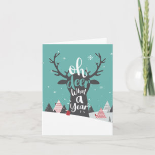 Cartão De Festividades Oh Deer Que Ano de Natal