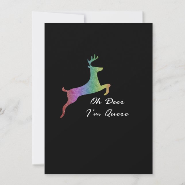 Cartão De Festividades Oh Deer Queer Funny Pun LGBT PridFlat Holiday Card (Frente)