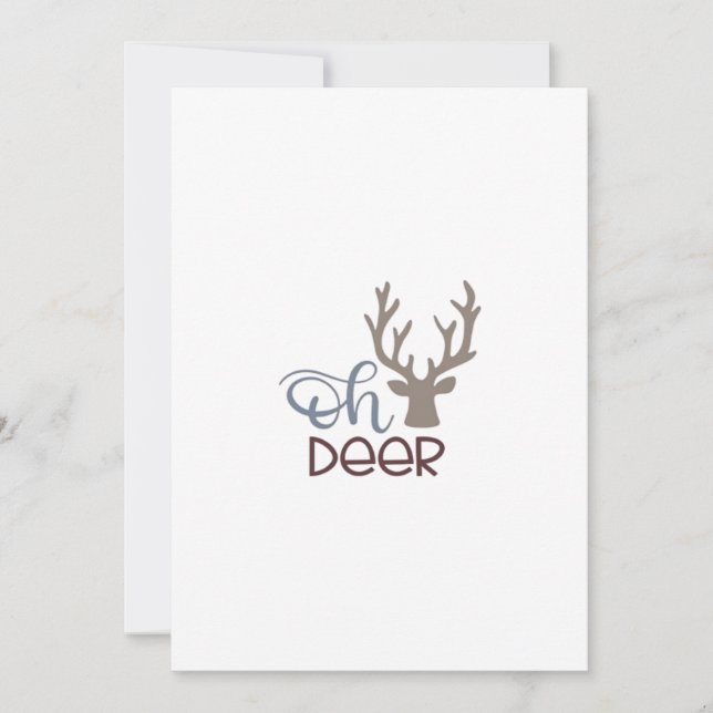 Cartão De Festividades Oh Deer Retro Classic Design Flat Holiday Card (Frente)