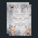 Cartão De Festividades Oh Deer Rustic Winter Floral Peace and Love<br><div class="desc">Doce "Oh Deer" com o tema "Paz e Amor" inverno Natal ou aquarela de férias amoras florais e deixa design com dois veados bonitos olhando para seus detalhes de saudação em ambos os lados.</div>