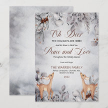 Oh Deer Rustic Winter Floral Peace and Love