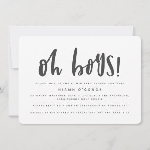 Cartão De Festividades Oh garotos gêmeos chás de fraldas