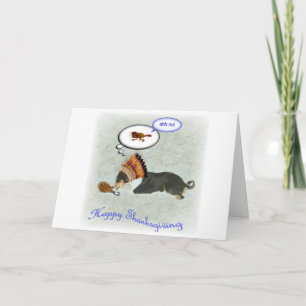 Cartão De Festividades Oh NO Basenji Thanksgiving greeting card