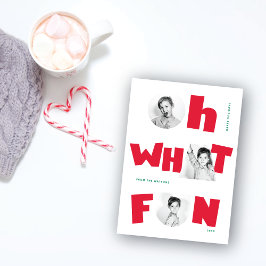 Cartão De Festividades Oh Que Diversão Formas Cortadas Divertidas 3 Fotos