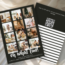Cartão De Festividades Oh Que Diversão Foto Natal Código QR Personalizado
