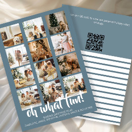 Cartão De Festividades Oh Que Diversão Foto Natal Código QR Personalizado