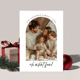 Cartão De Festividades Oh, Que Foto De Arch Da Família De Natal Divertida
