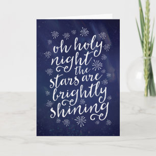 Cartão De Festividades Oh Santa noite estrelada carta de Natal
