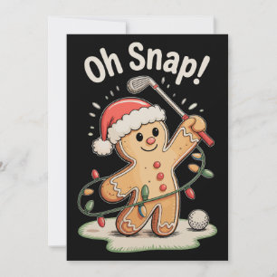 Cartão De Festividades Oh Snap Biscoito de gengibre Golfista de golfe Nat
