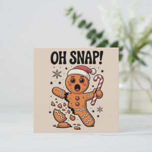 Cartão De Festividades Oh Snap! Chapéu de Natal de Biscoito de Gengibre 