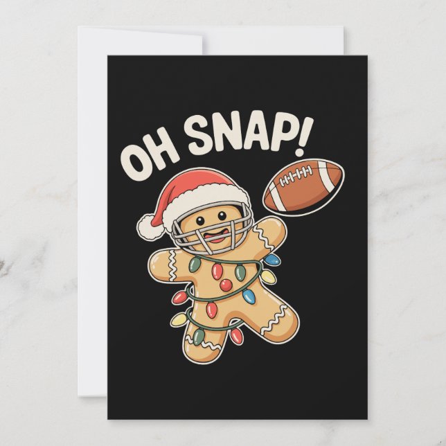 Cartão De Festividades Oh Snap Gingerbread Football Christmas Xmas Sports (Frente)