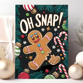 Cartão De Festividades Oh Snap! Homemem de Madeira Engraçado Natal