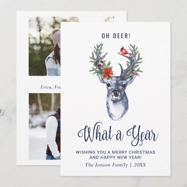 Cartão De Festividades Oh Veado Que Feliz Natal FOTO (Frente/Verso)