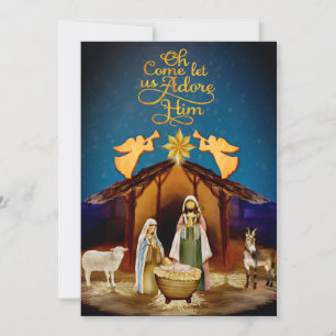 Cartão De Festividades "Oh Venha Adoremos a Ele" Natal Natividade