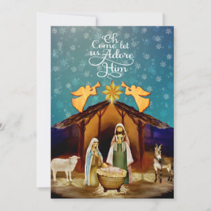 Cartão De Festividades "Oh, vinde, adoremos a Ele" Natal Natividade