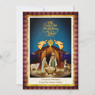 Cartão De Festividades "Oh, vinde, adoremos a Ele" Natal Natividade