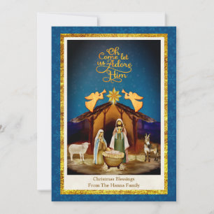 Cartão De Festividades "Oh, vinde, adoremos a Ele" Natal Natividade