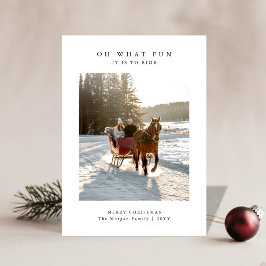 Cartão De Festividades Oh What Fun Horse Sleigh Ride Photo Christmas Card