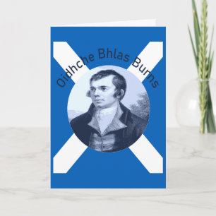 Cartão De Festividades Oidhche Bhlas Burns Gaélico Azul y Saltire