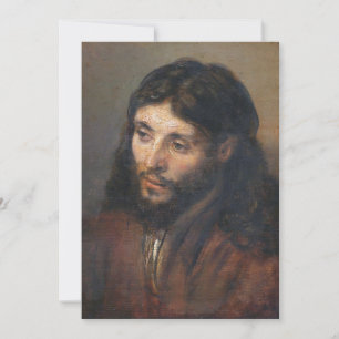 Cartão De Festividades Oil Study of Christ by Rembrandt