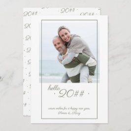 Cartão De Festividades Olá, Ano Novo do Deslocamento Minimalista de 2024