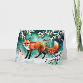Cartão De Festividades Olá, Feliz Fox de Natal