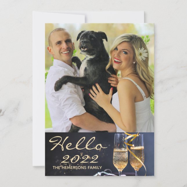 Cartão De Festividades Olá, Foto da Família 2022 (Frente)