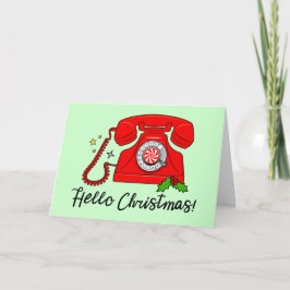 Cartão De Festividades Olá, Natal! Vazio de Telefone Retroativo