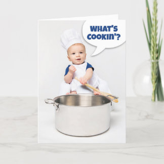 Cartão De Festividades Olá, o que é "Cookin" para qualquer bebê Chef Humo