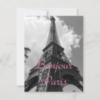 Olá Paris Preto Branco Torre Eiffel França