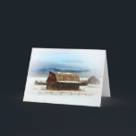 Cartão De Festividades Old Barn Winter<br><div class="desc">Os Velhos Cães são ícones da História por todo o campo,  sendo fortes durante o teste do tempo. Nestled em uma paisagem de Montana Winter só adiciona à beleza disso!!! Em qualquer ocasião,  este cartão trará um sorriso a qualquer rosto.</div>