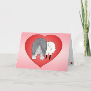 Cartão De Festividades Old English Sheepdog Valentine's Day