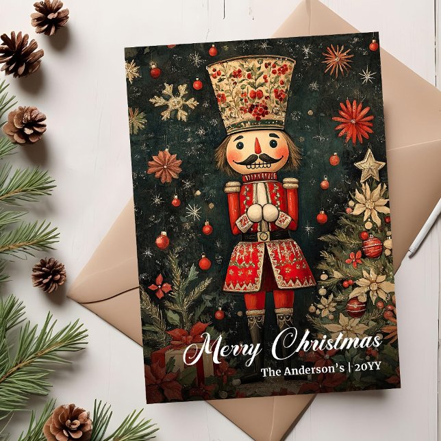Cartão De Festividades Old fashioned Christmas nutcracker cozy download (Old fashioned Christmas nutcracker cozy download Holiday Card)