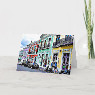 Cartão De Festividades Old San Juan, Puerto Rico Christmas Card