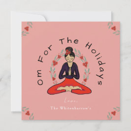 Cartão De Festividades 'Om For The Holidays' Yoga and Wreath Card