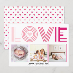 Cartão De Festividades Ombre cor-de-rosa Dia de os namorados AMOR fotogra