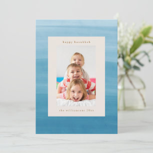 Cartão De Festividades Ombre Dip Dye Ocean Blue Hanukkah Foto