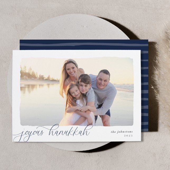 Cartão De Festividades Onda | Simples Foto Horizontal Chanucá (Criador carregado)