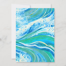 Cartão De Festividades Ondas marítimas azuis