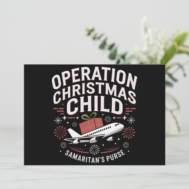 Cartão De Festividades Operação Criança de Natal Camisa Família Engraçada (Em pé/Frente)