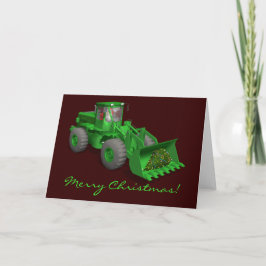 Cartão De Festividades Operador Bulldozer Santa Claus