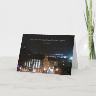 Cartão De Festividades opinião Cidade de Quebec da noite