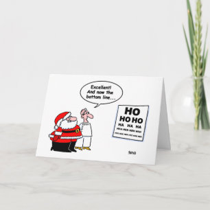 Cartão De Festividades Optometrista Engraçado e Cartoon de Papais noeis