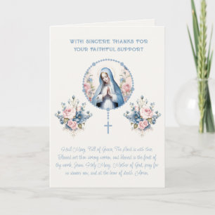 Cartão De Festividades Oração da Escritura Floral Religiosa Virgem Maria