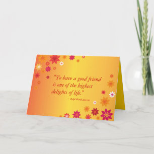 Cartão De Festividades Orange Flowers Delightful Friend Valentine Card