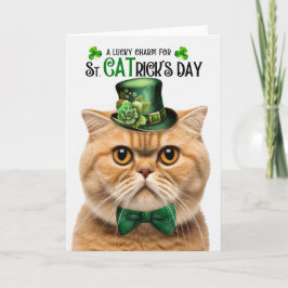 Cartão De Festividades Orange Scottish Fold Lucky Charm Rua CATrick's Day