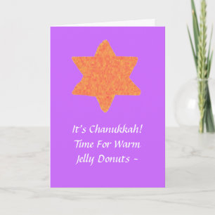 Cartão De Festividades Orange Star of David, Chanukkah Card