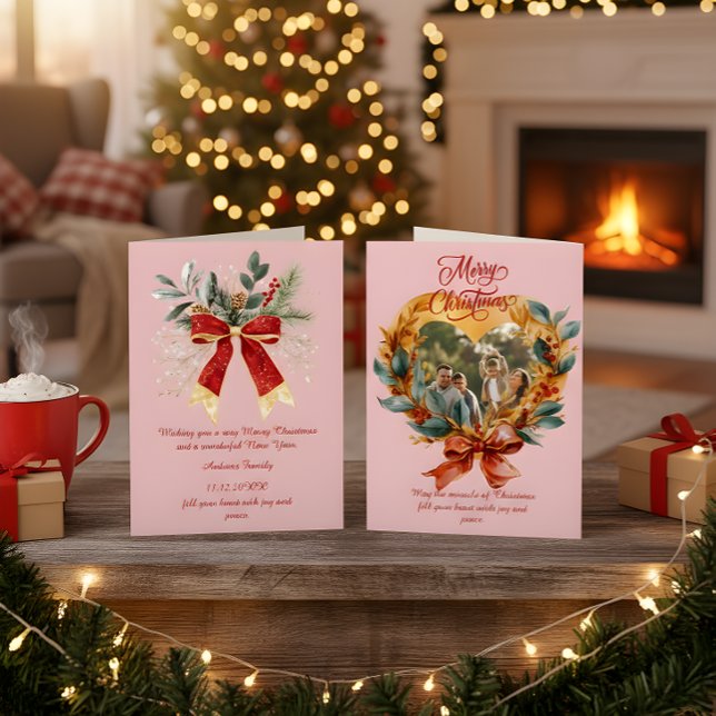 Cartão De Festividades Orçamento Elegante Arco Vermelho Natal Foto Feriad (Criador carregado)